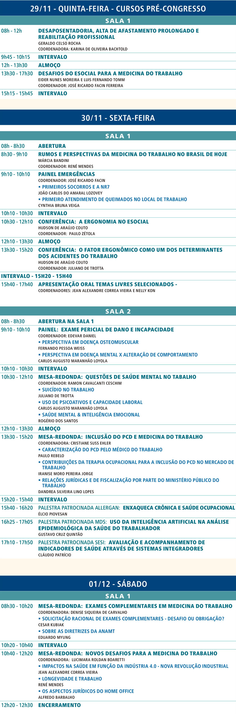 Programa&ccedil;&atilde;o do evento